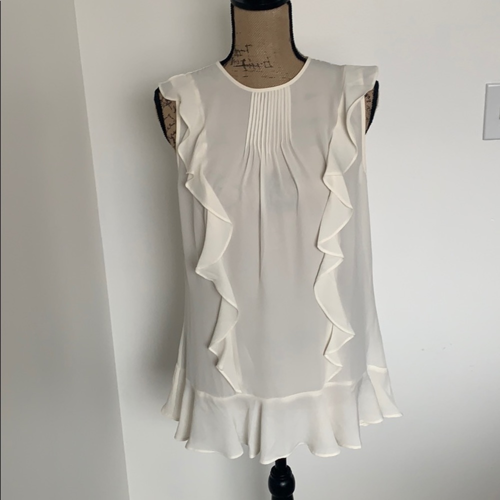 Banana republic slightly sheer ruffle top NWT